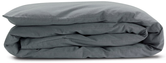 copri piumino calita carbone, colore carbone, taglia 85 x 200. copripiumino piegato su sfondo neutro per una visione...