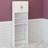 mobile coprilavatrice marsiglia con ante e ripiani bianco, perfetto per lavanderie, garage o balconi