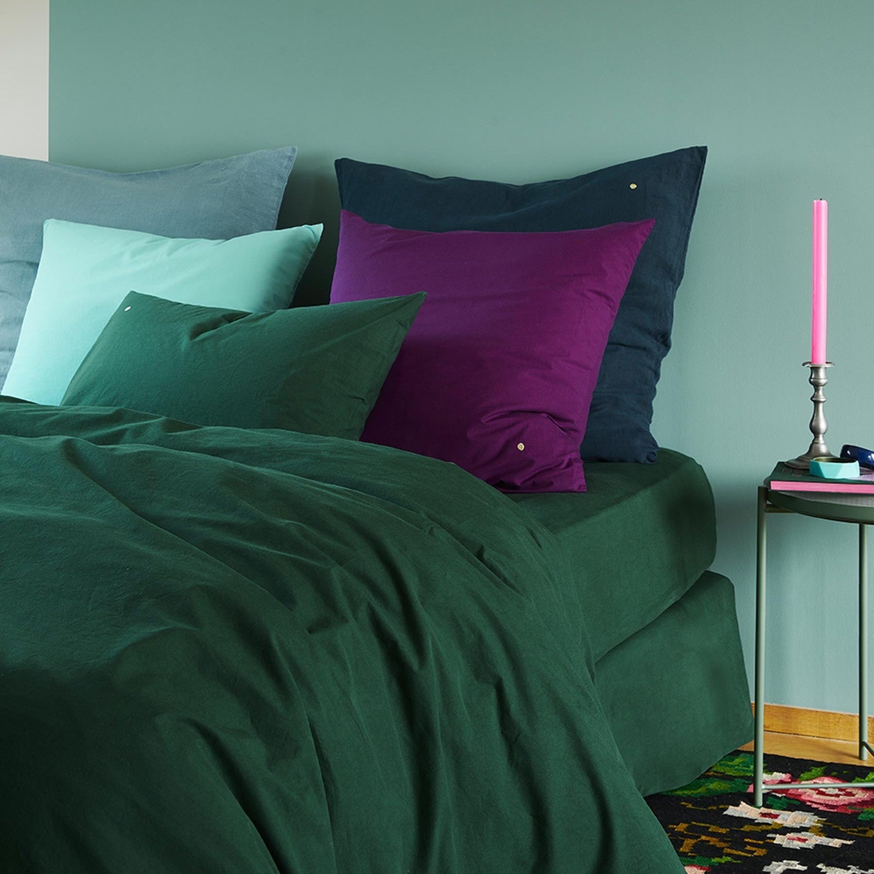 copripiumino celeste nori, colore nori, taglia 140 x 200. facile da cambiare per un look sempre fresco