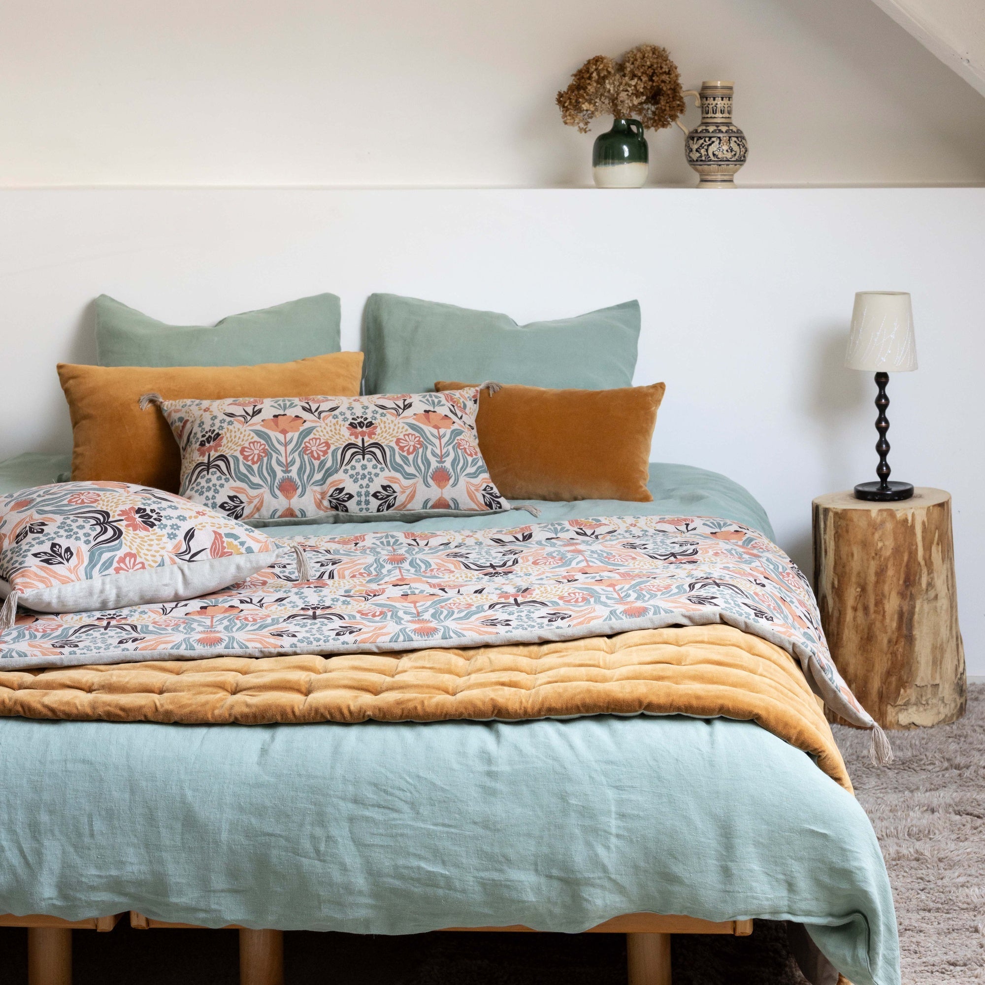 copripiumino kala salvia, colore salvia, taglia 240 x 220. soluzione elegante per proteggere e valorizzare il piumino