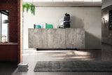 credenza ischia rovere nodato 198×50 cm h 81 cm (beton), credenza in legno vista frontale, perfetta per soggiorni o sale da...