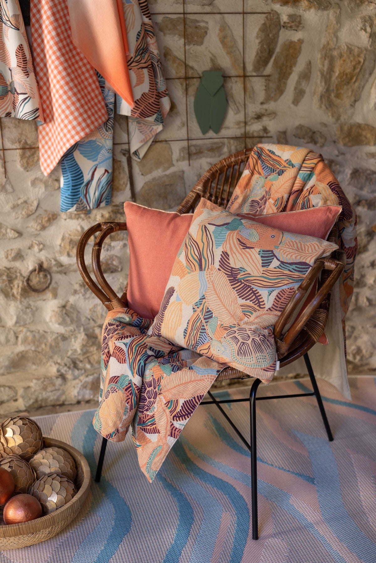 cuscino zeff celeste pesca, colore pesca, taglia 40 x 65. design versatile che si adatta a stili moderni e classici