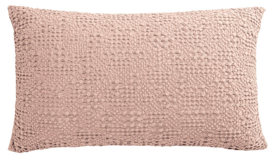 cuscino tana aubepine, colore aubepine, taglia 40 x 65. dettaglio tecnico della chiusura del cuscino