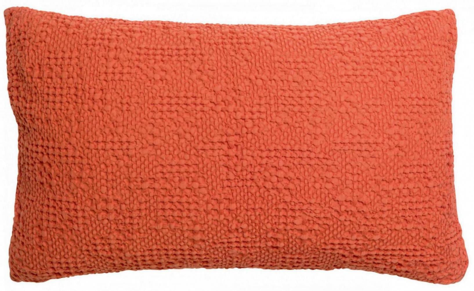 cuscino tana marmellata, colore marmellata, taglia 40 x 65. dettaglio tecnico della chiusura del cuscino