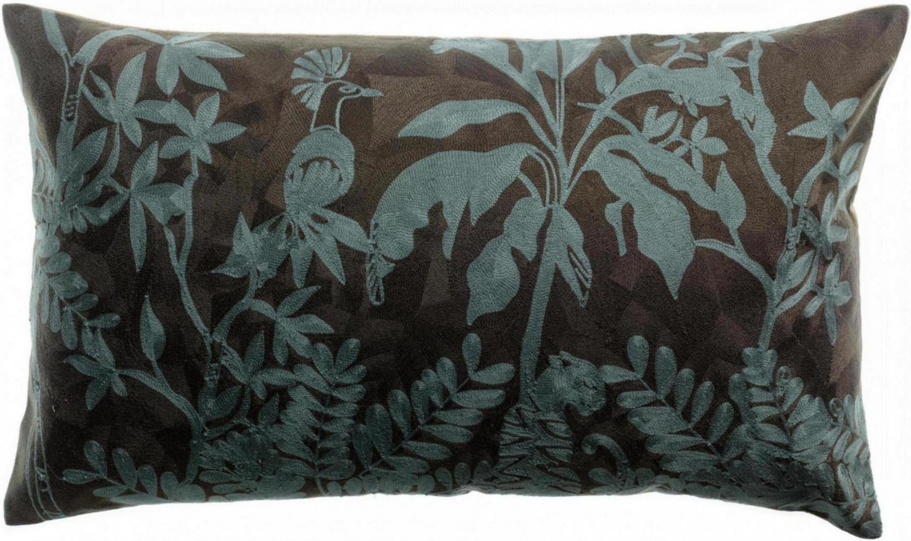 cuscino ricamato raki carbone, colore carbone, taglia 40 x 65. cuscino da interno elegante, perfetto per arredare soggiorno o camera da letto