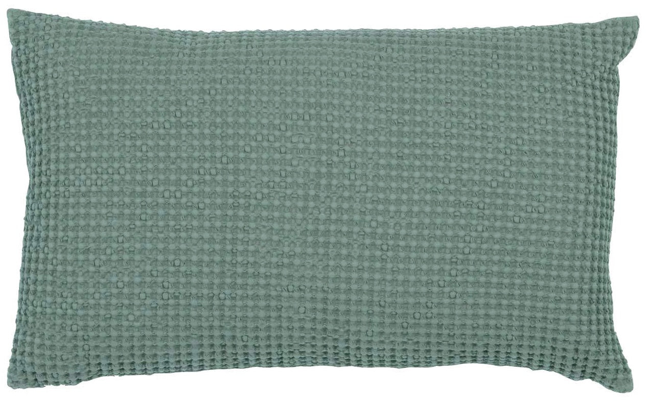 cuscino riciclato maia verde grigio, colore verde grigio, taglia 30 x 50. cuscino da interno elegante, perfetto per arredare soggiorno o camera da letto