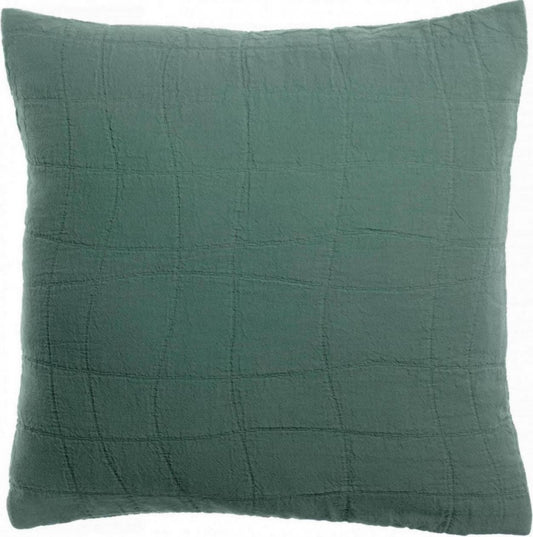 cuscino riciclato titou verde grigio, colore verde grigio, taglia 45 x 45. cuscino da interno elegante, perfetto per arredare soggiorno o camera da letto