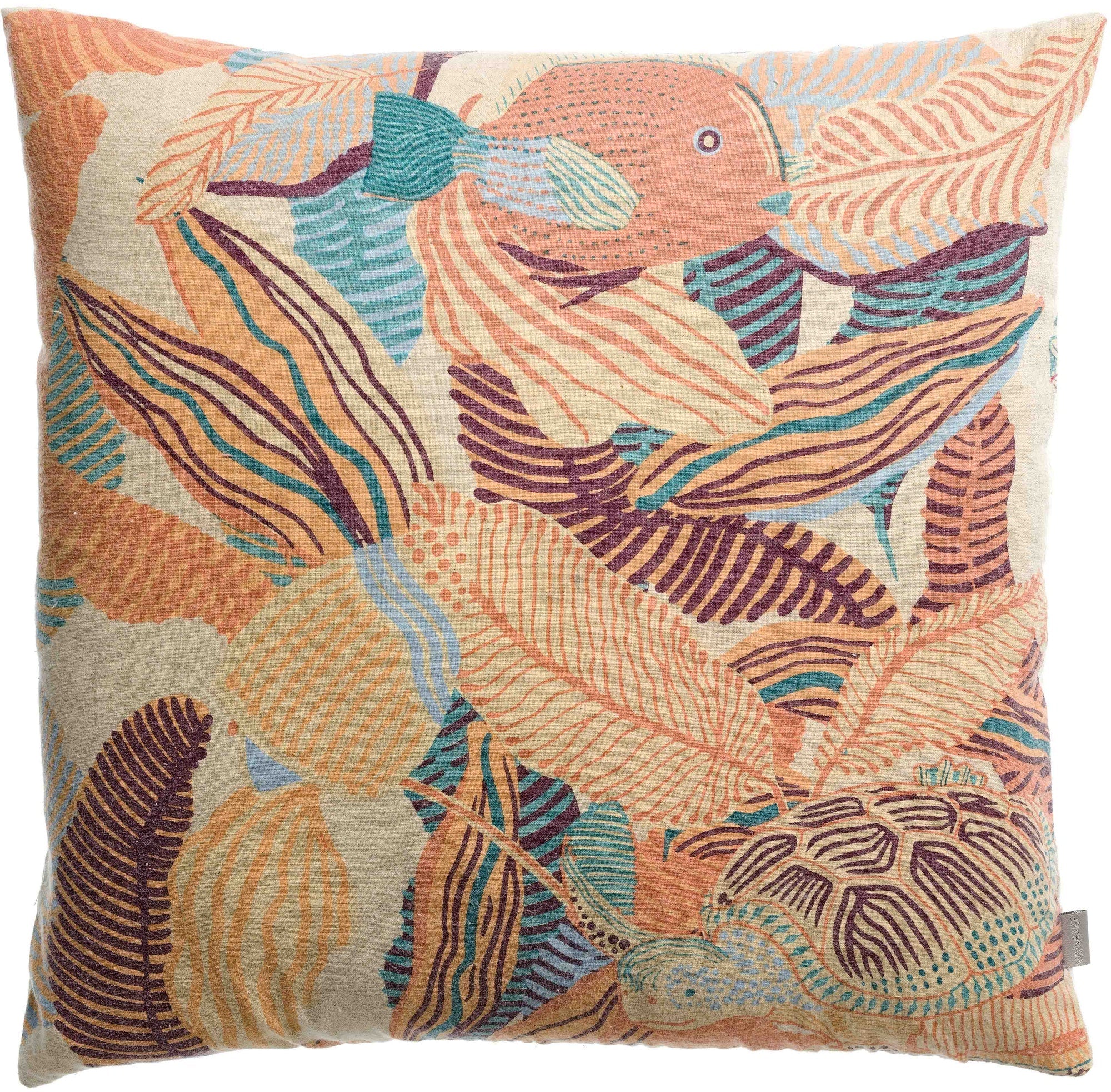 cuscino stampato dori papaya, colore papaya, taglia 45 x 45. cuscino da interno elegante, perfetto per arredare soggiorno o camera da letto