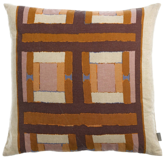 cuscino stampato taho rame, colore rame, taglia 45 x 45. cuscino da interno elegante, perfetto per arredare soggiorno o camera da letto