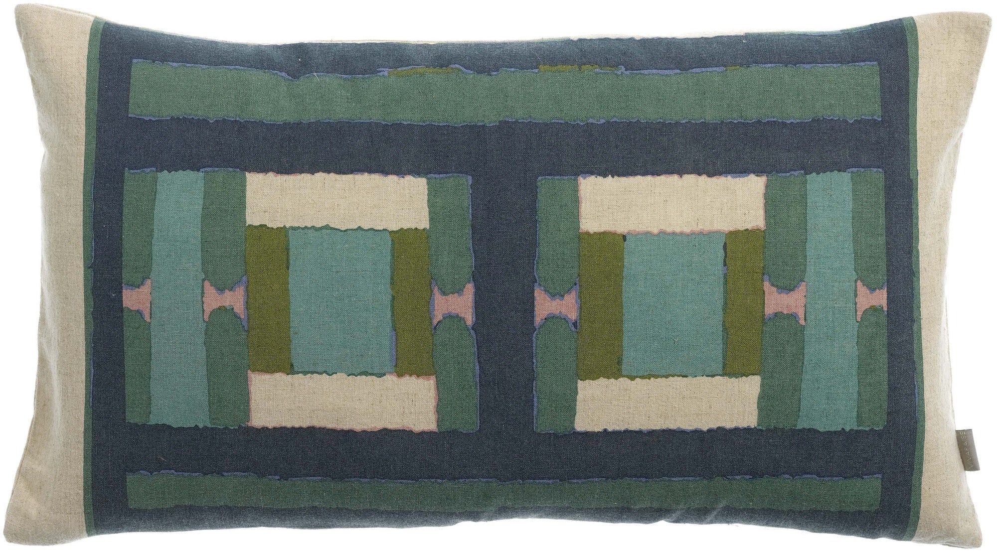 cuscino stampato taho verde grigio, colore verde grigio, taglia 30 x 50. cuscino da interno elegante, perfetto per arredare soggiorno o camera da letto