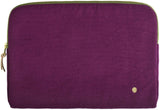 custodia per computer iona pioggia viola, colore pioggia viola, taglia 13-14"". vista frontale della custodia in tessuto eco su sfondo neutro