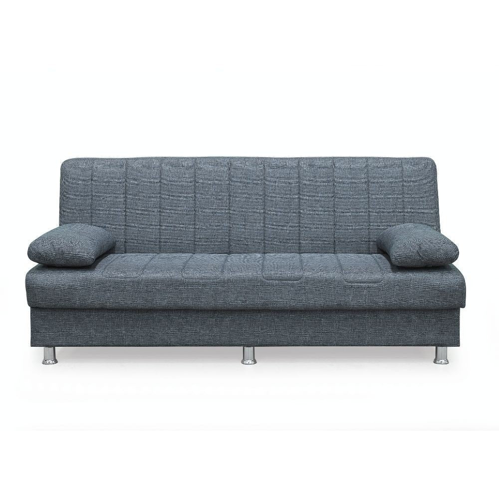 divano letto contenitore economix 3 posti colore grigio mina 11, dettaglio della struttura e finitura del divano