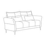 divano 2 posti nutmeg in tessuto mia 103-05 beige, dettaglio della struttura e finitura del divano