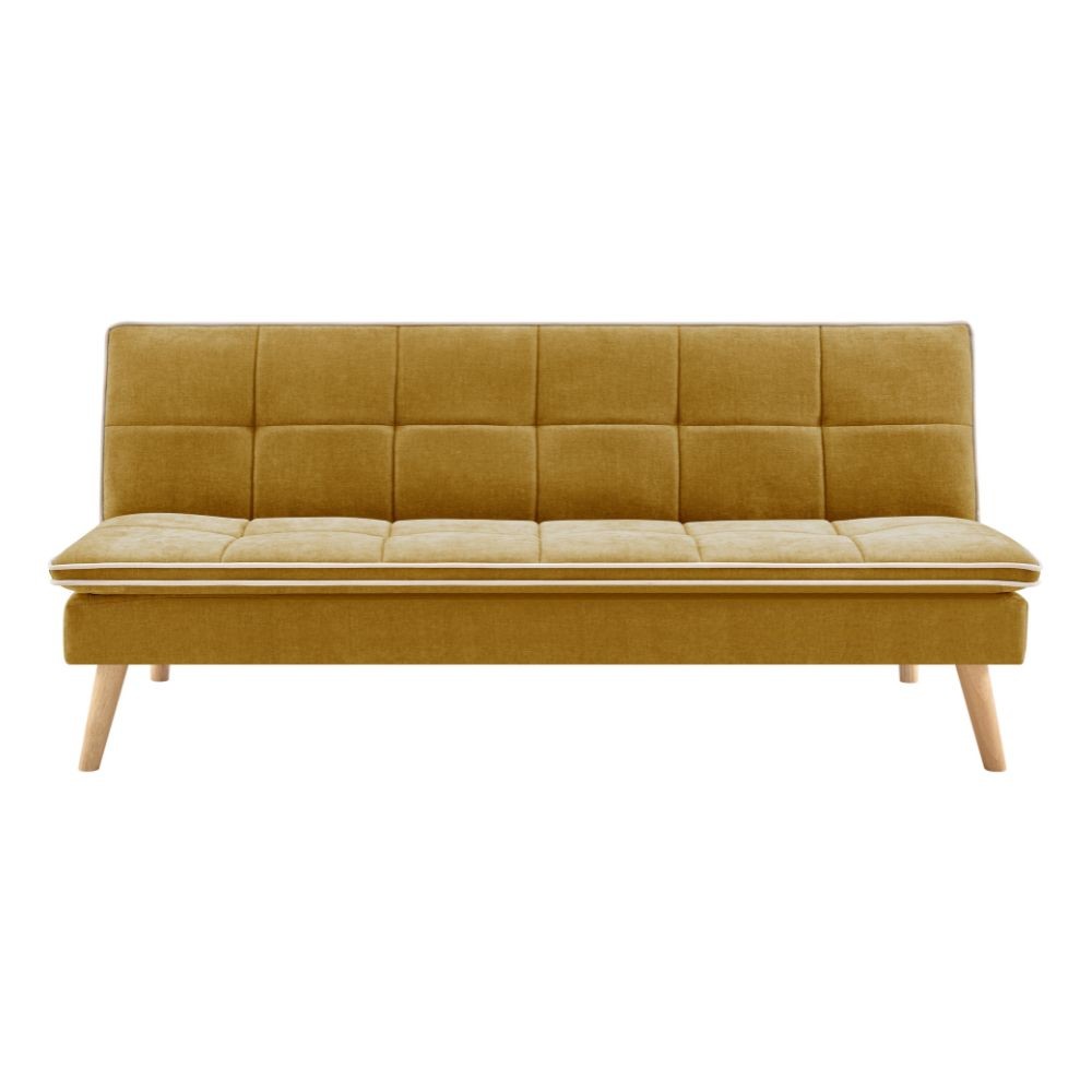 divano letto lunaria 3 posti colore senape 22aq11-7, dettaglio della struttura e finitura del divano