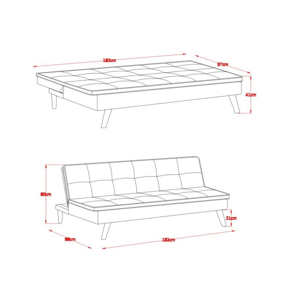 divano letto lunaria 3 posti colore grigio chiaro 22aq11-25, vista laterale per mostrare profondità e comfort