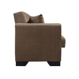 divano letto rianna 3 posti con contenitore in tessuto oguzcan 07 brown, ambiente living arredato con divano protagonista