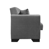 divano letto rianna 3 posti con contenitore in tessuto oguzcan 13 gray, ambiente living arredato con divano protagonista