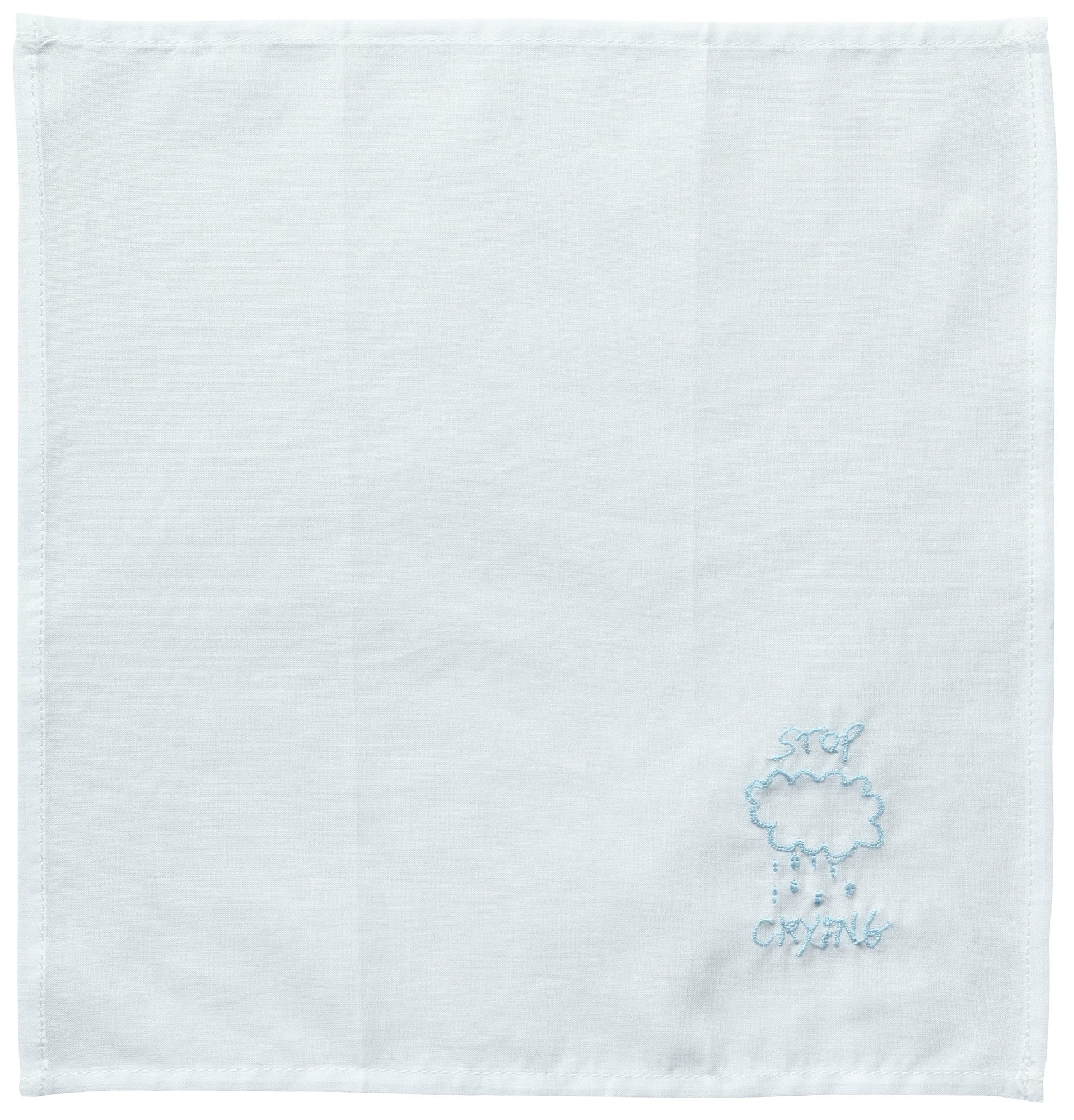 fazzoletto hankie crying blu, colore blu, taglia 25 x 25. dettaglio del prodotto da bagno