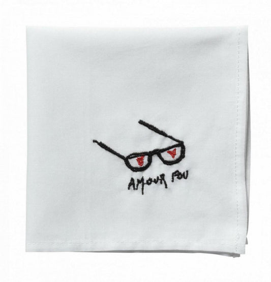 fazzoletto hankie amour nero, colore nero, taglia 25 x 25. dettaglio del prodotto da bagno