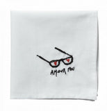 fazzoletto hankie amour nero, colore nero, taglia 25 x 25. dettaglio del prodotto da bagno