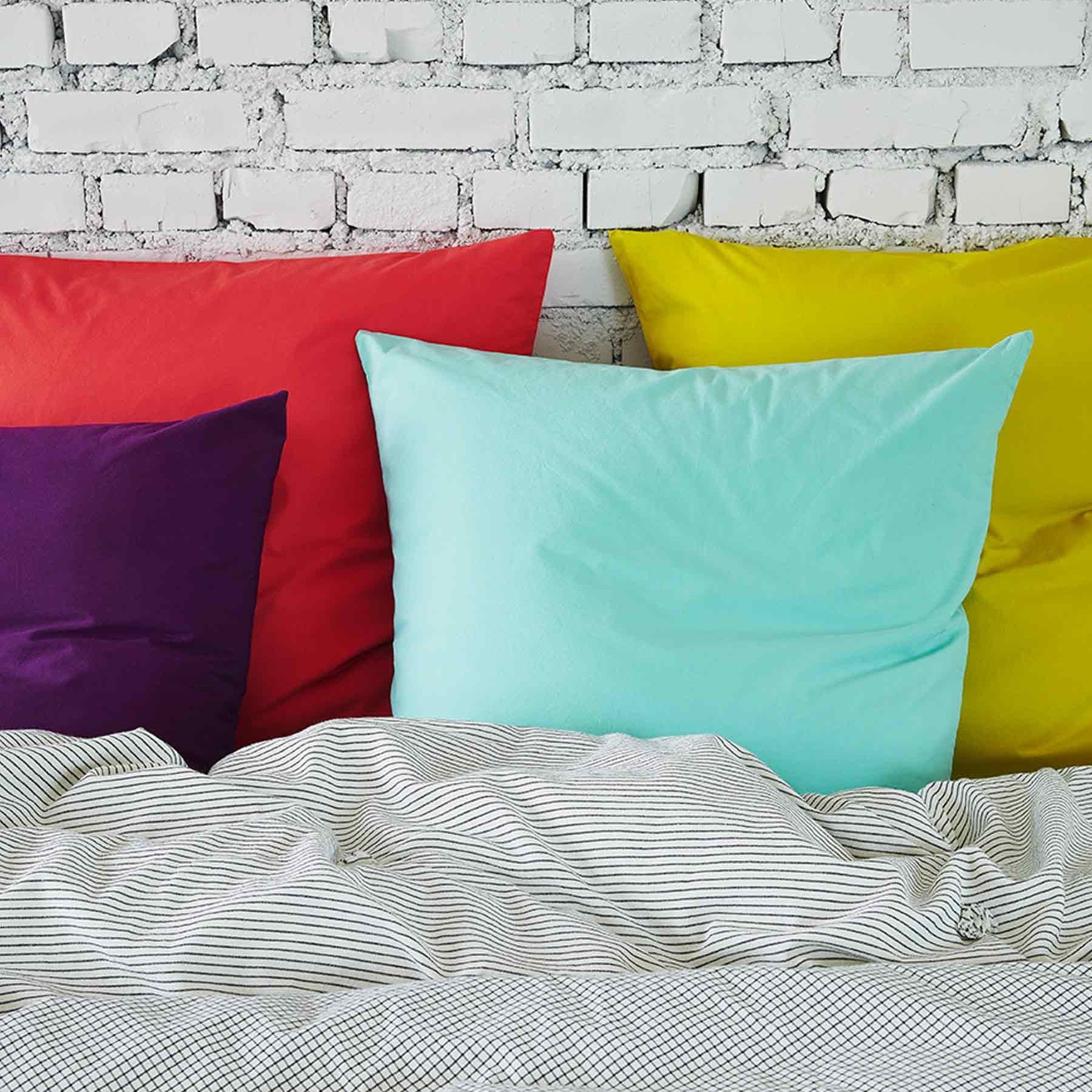 federa celeste corallo, colore corallo, taglia 65 x 65. perfetta per rivestire cuscini da letto o decorativi con stile e comfort
