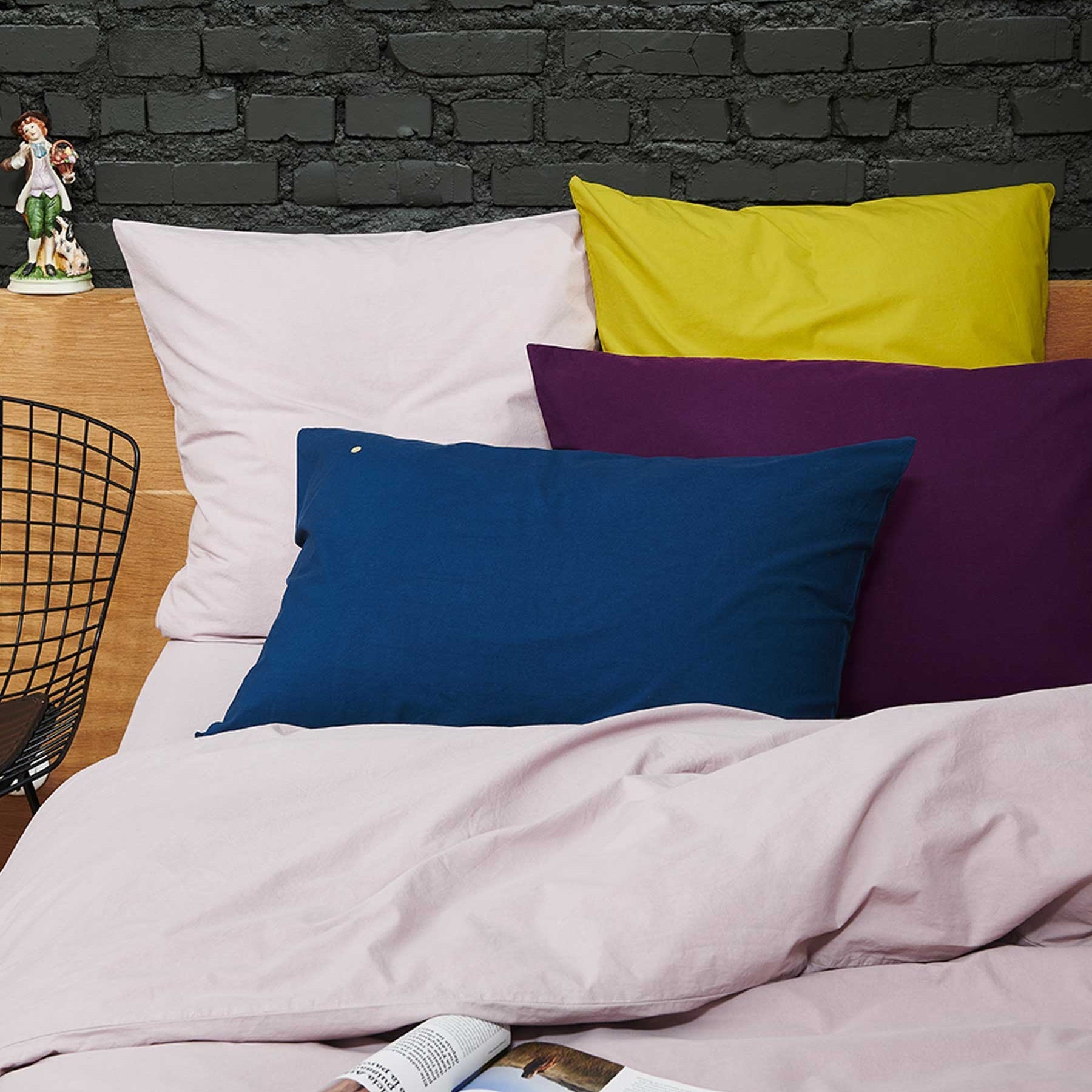 federa celeste pepe rosa, colore pepe rosa, taglia 65 x 65. tessuto resistente ai lavaggi e piacevole al tatto per un uso quotidiano