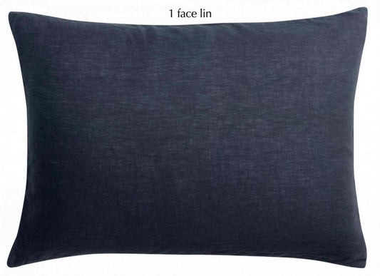 federa linco marina militare, colore marina militare, taglia 50 x 75. federa per cuscino in tessuto naturale mostrata su fondo neutro