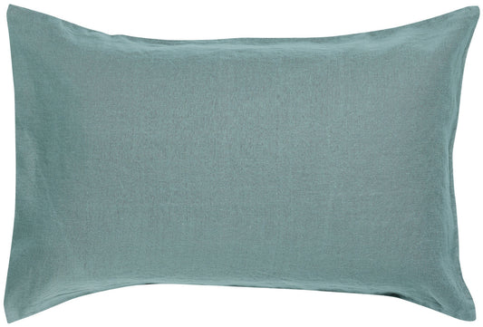 federa zeff verde grigio, colore verde grigio, taglia 50 x 75. federa per cuscino in tessuto naturale mostrata su fondo neutro