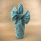 furoshiki no waste rayures peacock, colore peacock, taglia 70 x 70. riutilizzabile e lavabile, perfetto per regali zero waste