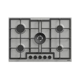 samet piano cottura mercurio 75 inox, piano cottura a gas visto frontalmente, classico ed efficiente