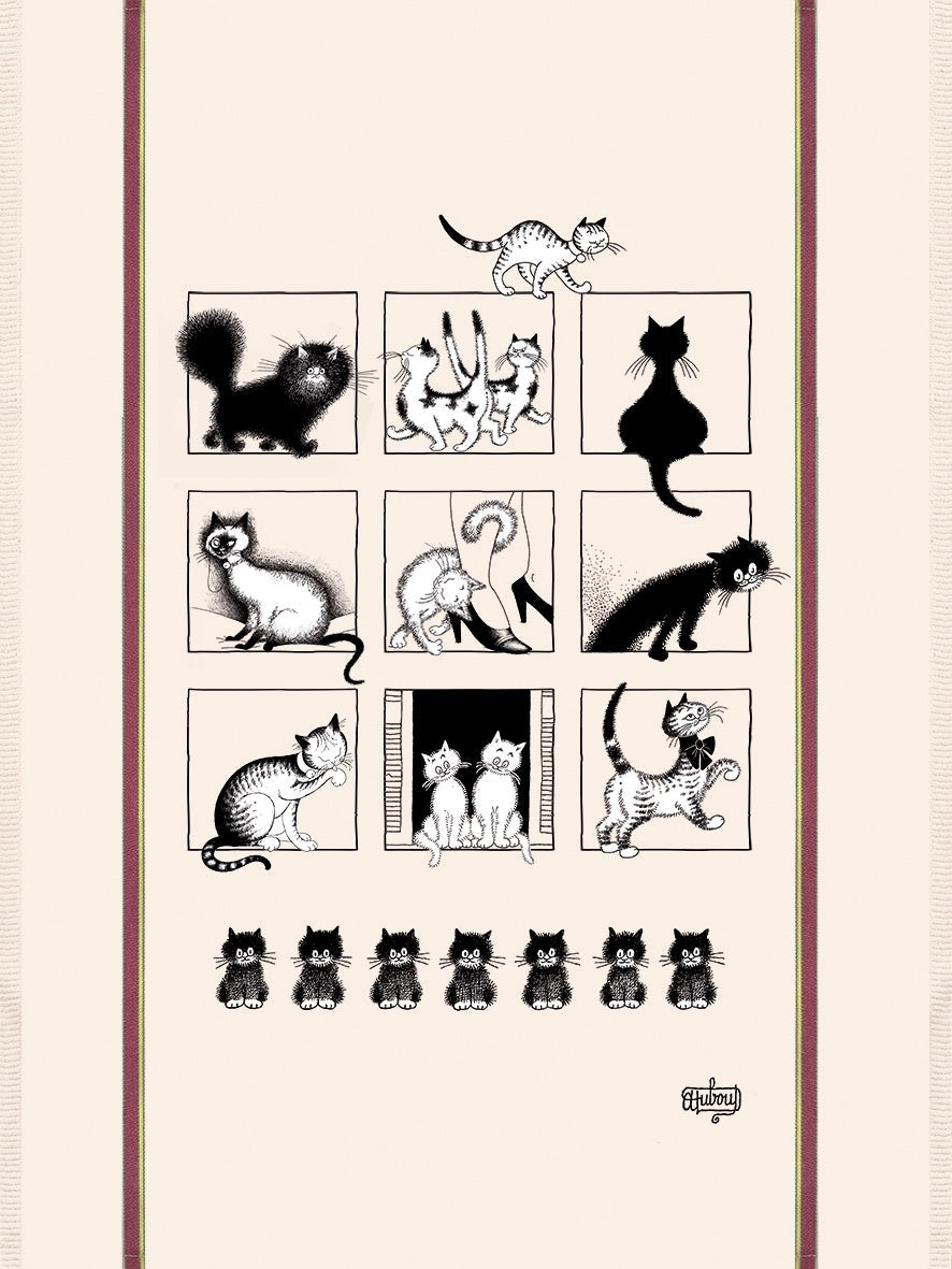 grande strofinaccio dubout galerie de chats ecru, colore ecru, taglia 60 x 80. pratico e assorbente, perfetto per asciugare piatti e stoviglie