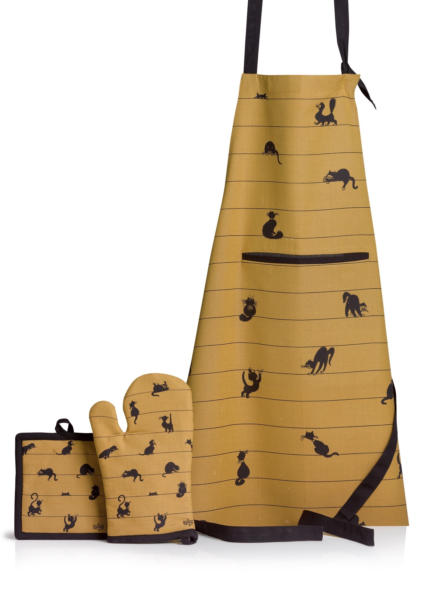 grembiule da cucina dubout partition de chats cannella, colore cannella, taglia 72 x 85. realizzato in 100% cotone, resistente e comodo per l’uso quotidiano in cucina