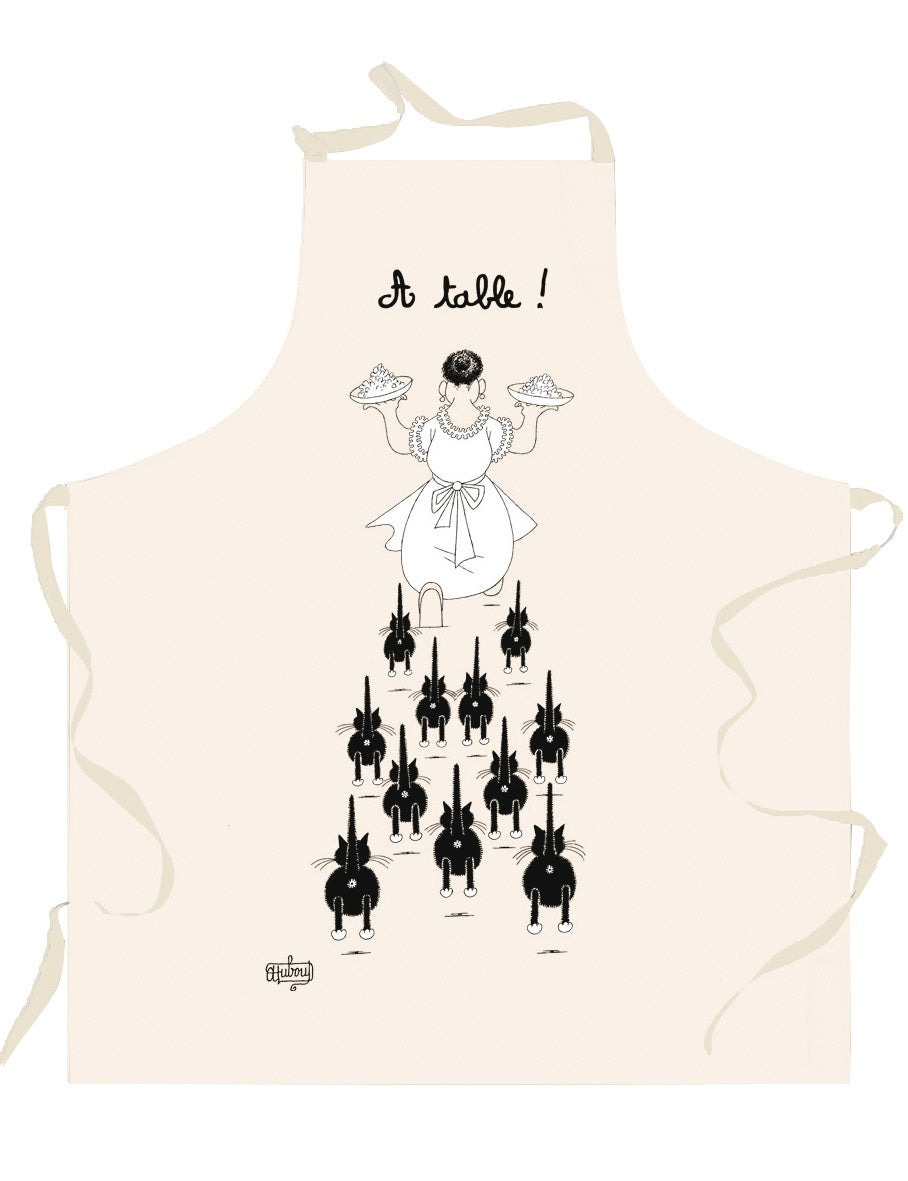 grembiule da cucina dubout a table ecru, colore ecru, taglia 85 x 72. grembiule su sfondo neutro per una visione chiara del prodotto