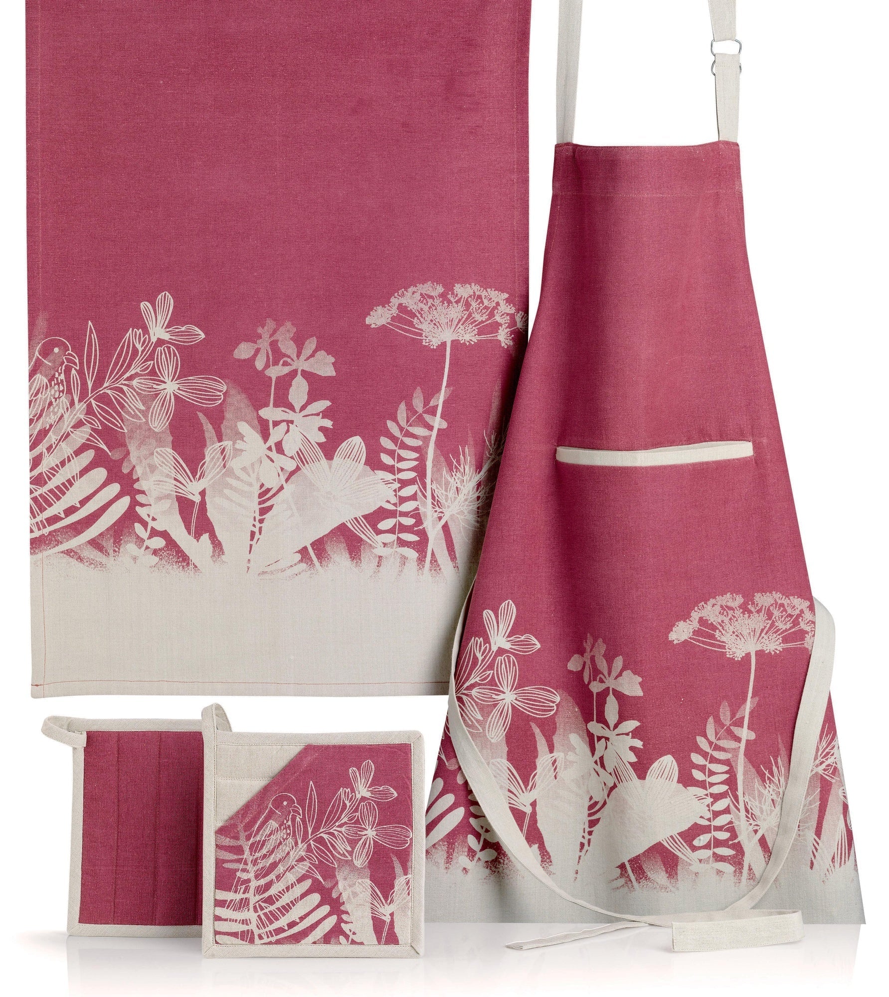 grembiule da cucina bio evaos orchidea, colore orchidea, taglia 72 x 85. realizzato in 100% cotone biologico, resistente e comodo per l’uso quotidiano in cucina