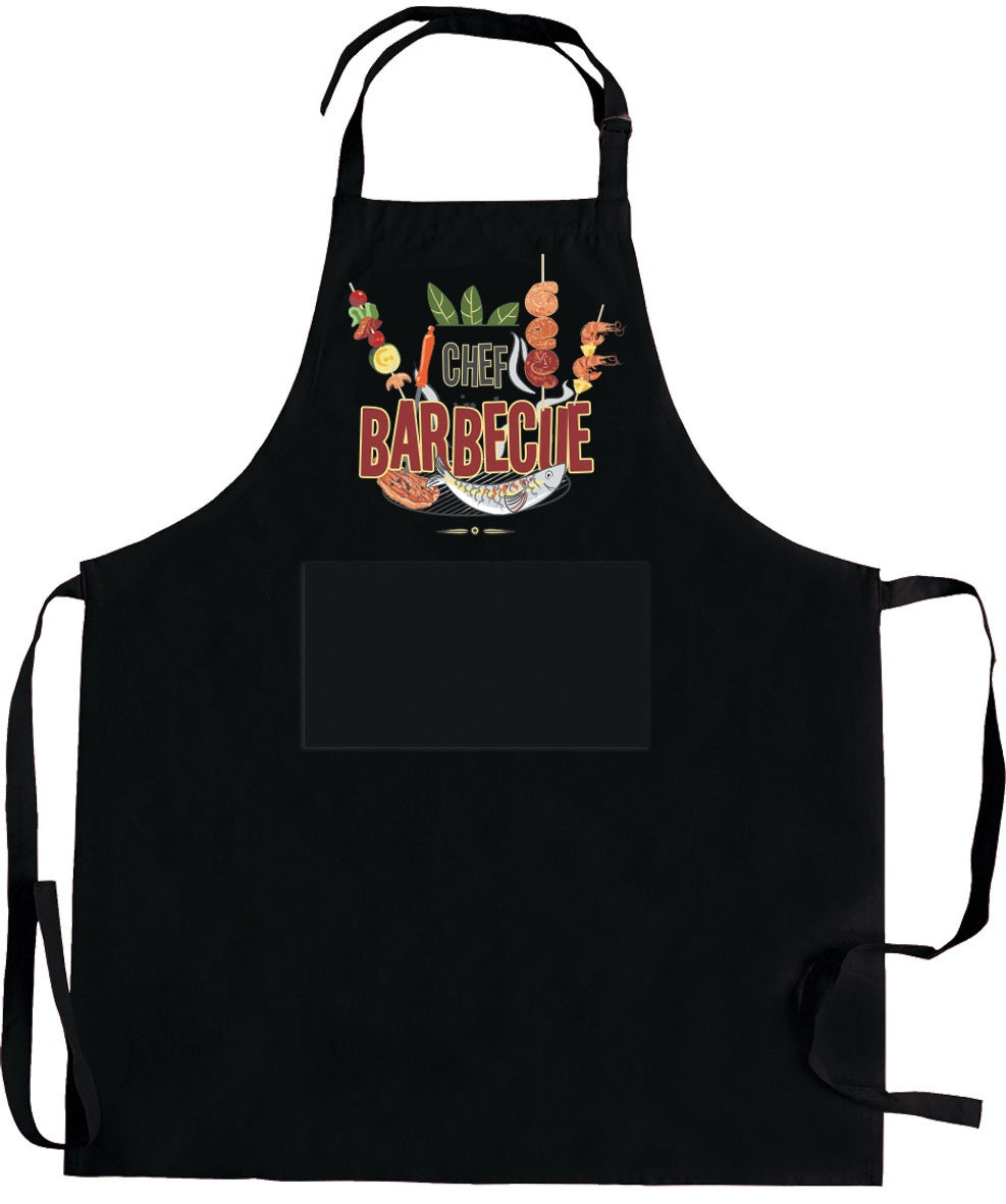 grembiule da cucina con tasca riciclata barbecue nero, colore nero, taglia 72 x 90. grembiule su sfondo neutro per una visione chiara del prodotto
