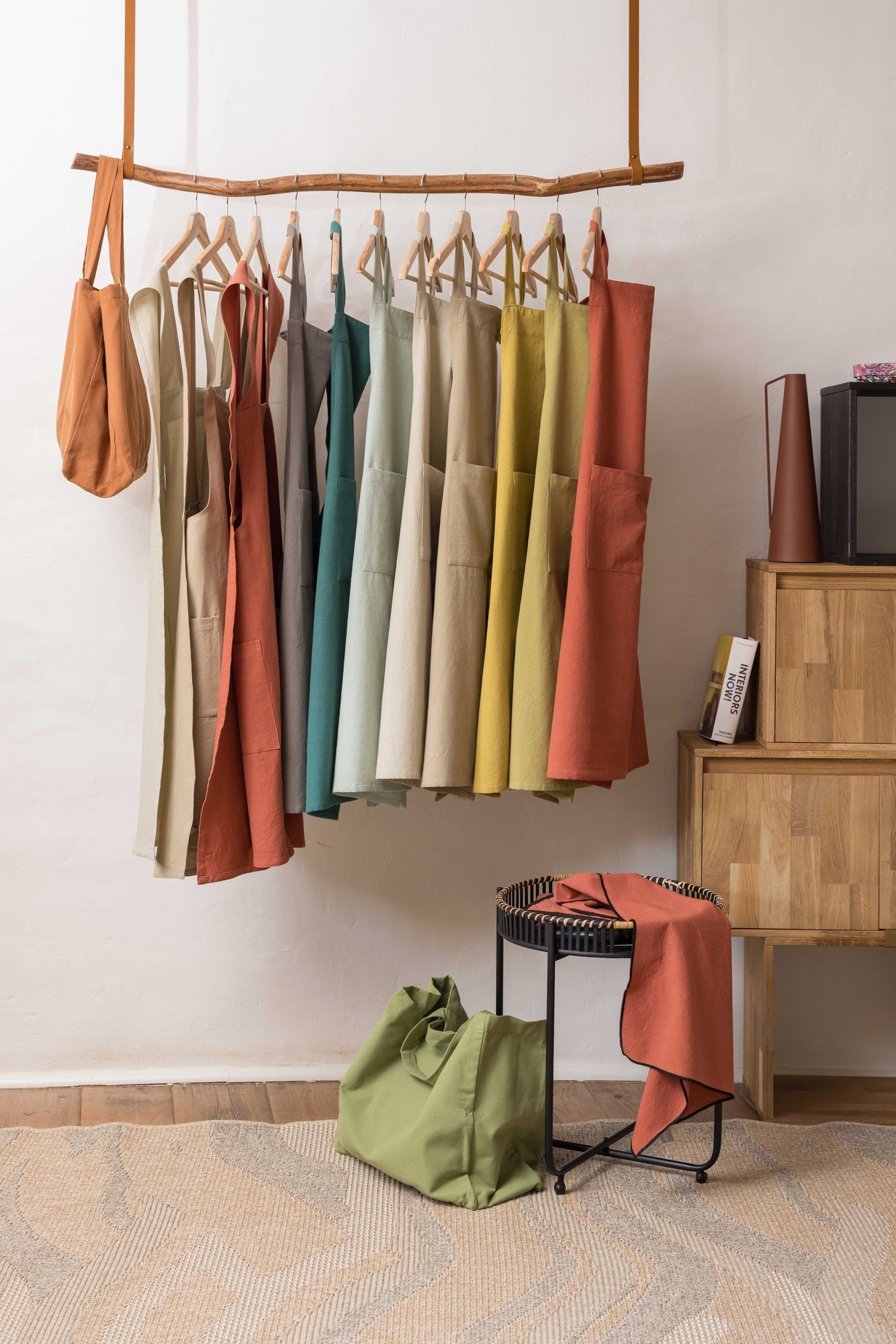 grembiule da cucina riciclato ada khaki, colore khaki, taglia 72 x 85. perfetto per proteggere i vestiti durante la preparazione dei pasti