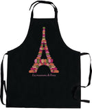 grembiule da cucina riciclato macarons de paris nero, colore nero, taglia 72 x 90. grembiule su sfondo neutro per una visione chiara del prodotto