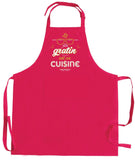 grembiule da cucina riciclato con tasca peps le gratin rosa, colore rosa, taglia 90 x 72. grembiule su sfondo neutro per una visione chiara del prodotto