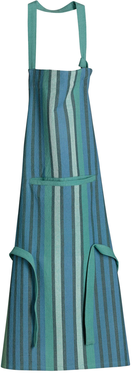 grembiule da cucina riciclato con tasca yuna pavone, colore pavone, taglia 72 x 85. grembiule su sfondo neutro per una visione chiara del prodotto