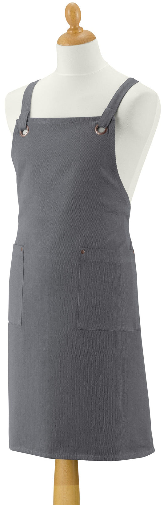 grembiule da cucina riciclato con tasche artisan ombra, colore ombra, taglia 72 x 85. grembiule su sfondo neutro per una visione chiara del prodotto