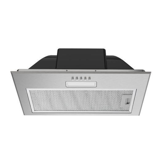 cappa incasso sottopensile samet gruppo basic 52 luce led 3 livelli velocità inox classe c, gruppo tecnico per mobili visto frontalmente