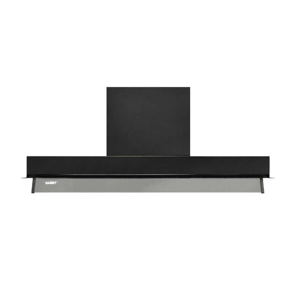 cappa integrata sottopensile samet kripto90 luce led 3 livelli velocità colore nero classe d, gruppo tecnico per mobili visto frontalmente