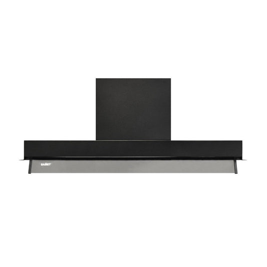 cappa integrata sottopensile samet kripto90 luce led 3 livelli velocità colore nero classe d, gruppo tecnico per mobili visto frontalmente