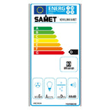 cappaintegrata samet new slim sottopensile potenza aspirante 250 m3/h luce led 60 nero con frontalino inox, dettaglio di guide, supporti e sistemi scorrevoli