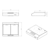 gruppo cappa samet sottopensile motore singolo 3 livelli tornado 60 inox classe d, gruppo assemblato per dimostrazione del funzionamento