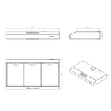 gruppo cappa sottopensile tornado 90 motore singolo inox samet classe d, gruppo assemblato per dimostrazione del funzionamento