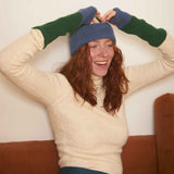 guanti mary foresta, colore foresta, taglia 26 x 9. guanti senza dita in tessuto naturale per un look casual e consapevole