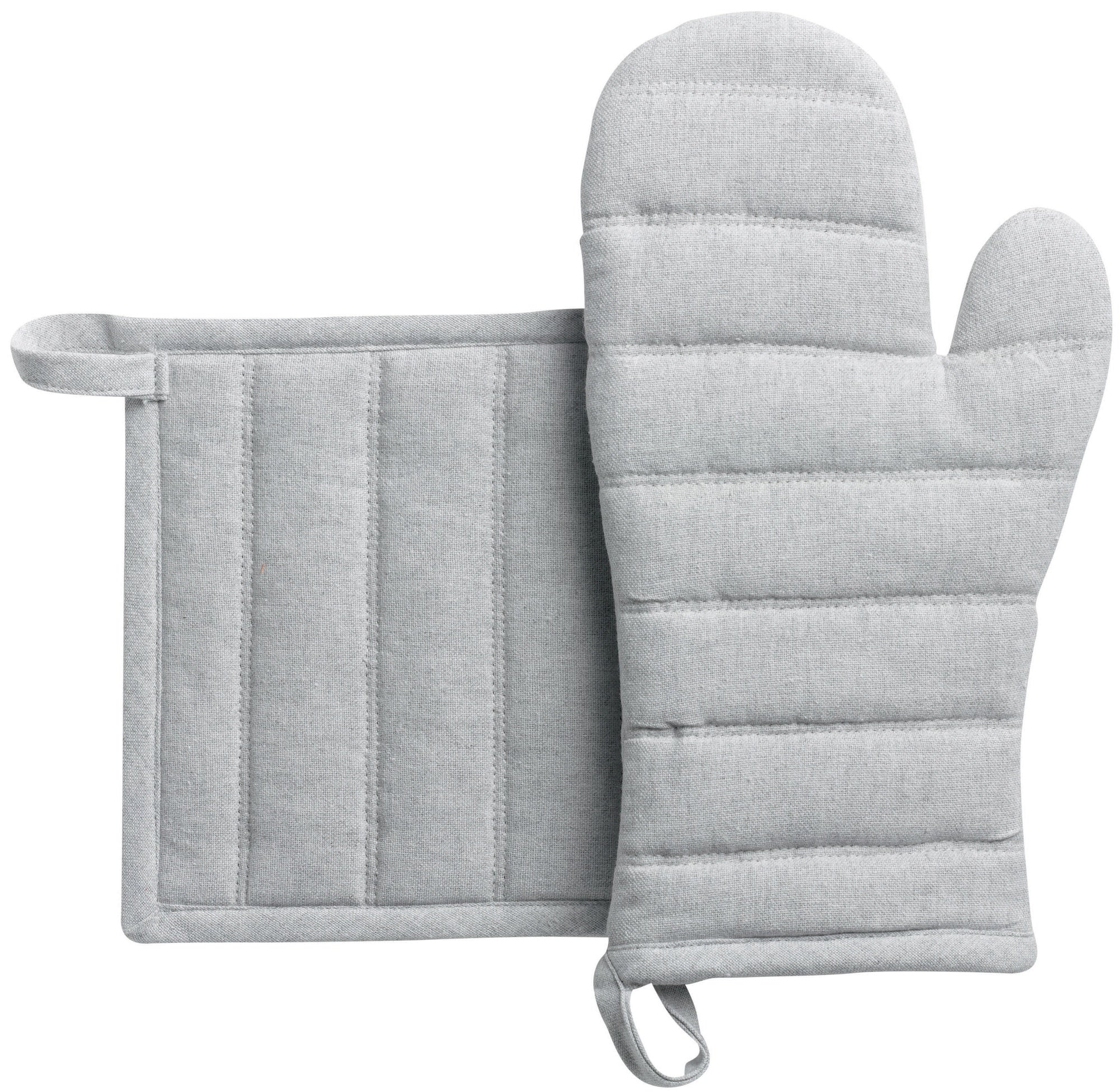 guanto da cucina e presina riciclati jona perla, colore perla, taglia 15 x 30. guanto da cucina su sfondo neutro per una visione chiara del prodotto