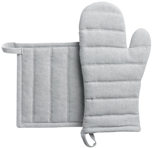 guanto da cucina e presina riciclati jona perla, colore perla, taglia 15 x 30. guanto da cucina su sfondo neutro per una visione chiara del prodotto
