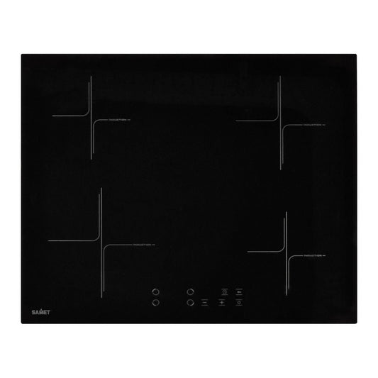 samet piano cottura induzione etna60 f 4 zone 60 cm, piano cottura a induzione visto frontalmente